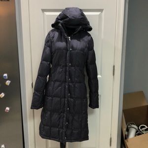 The North Face Long Purple-Grey Goose Down Puffer